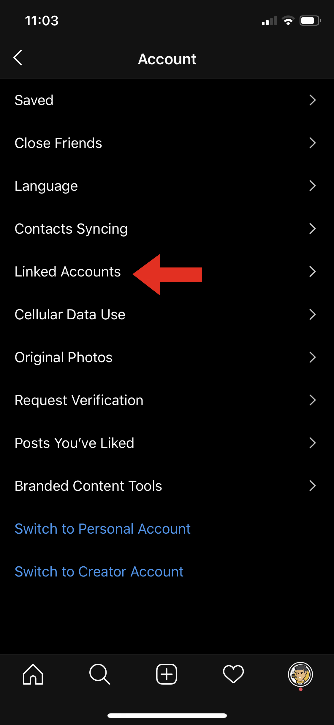 Instagram Linked Accounts