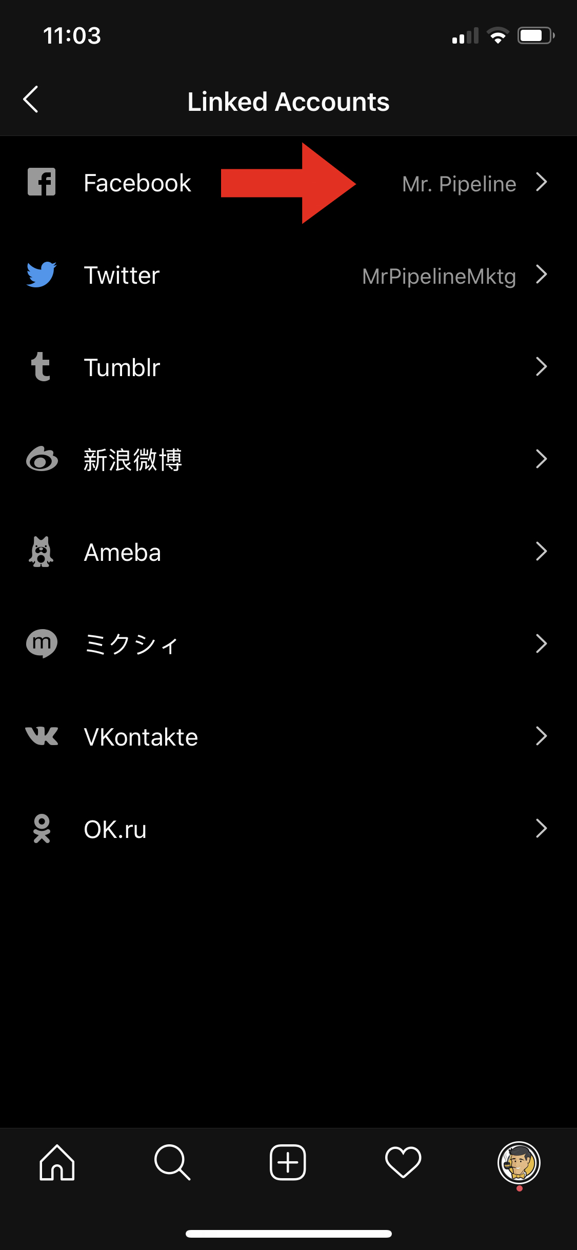 Facbook Linking with Instagram